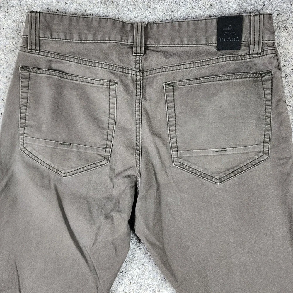 Prana Slim Fit Pants Mens 32 Brown Stretch Organic Cotton Blend Excellent